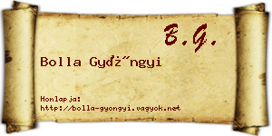 Bolla Gyöngyi névjegykártya