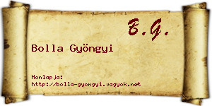 Bolla Gyöngyi névjegykártya